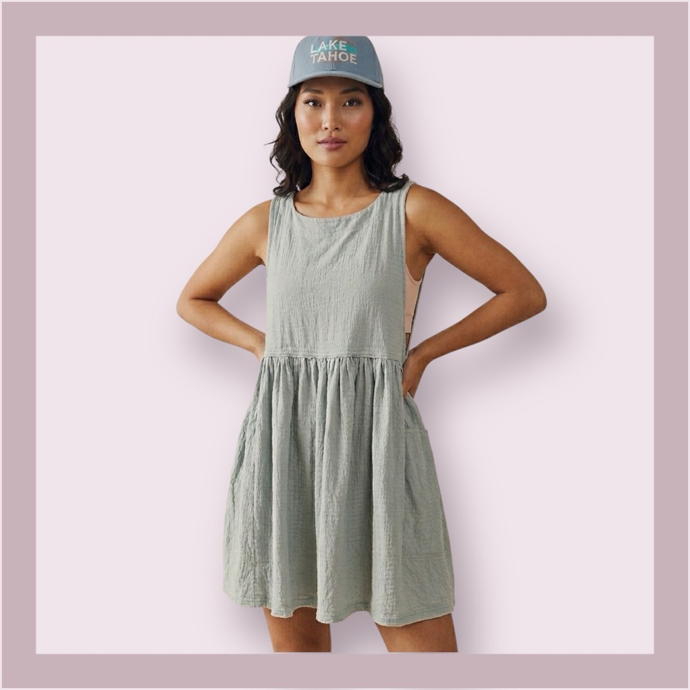 Free People Beach Aqua Haze I’m Still Obsessed Mini Dress